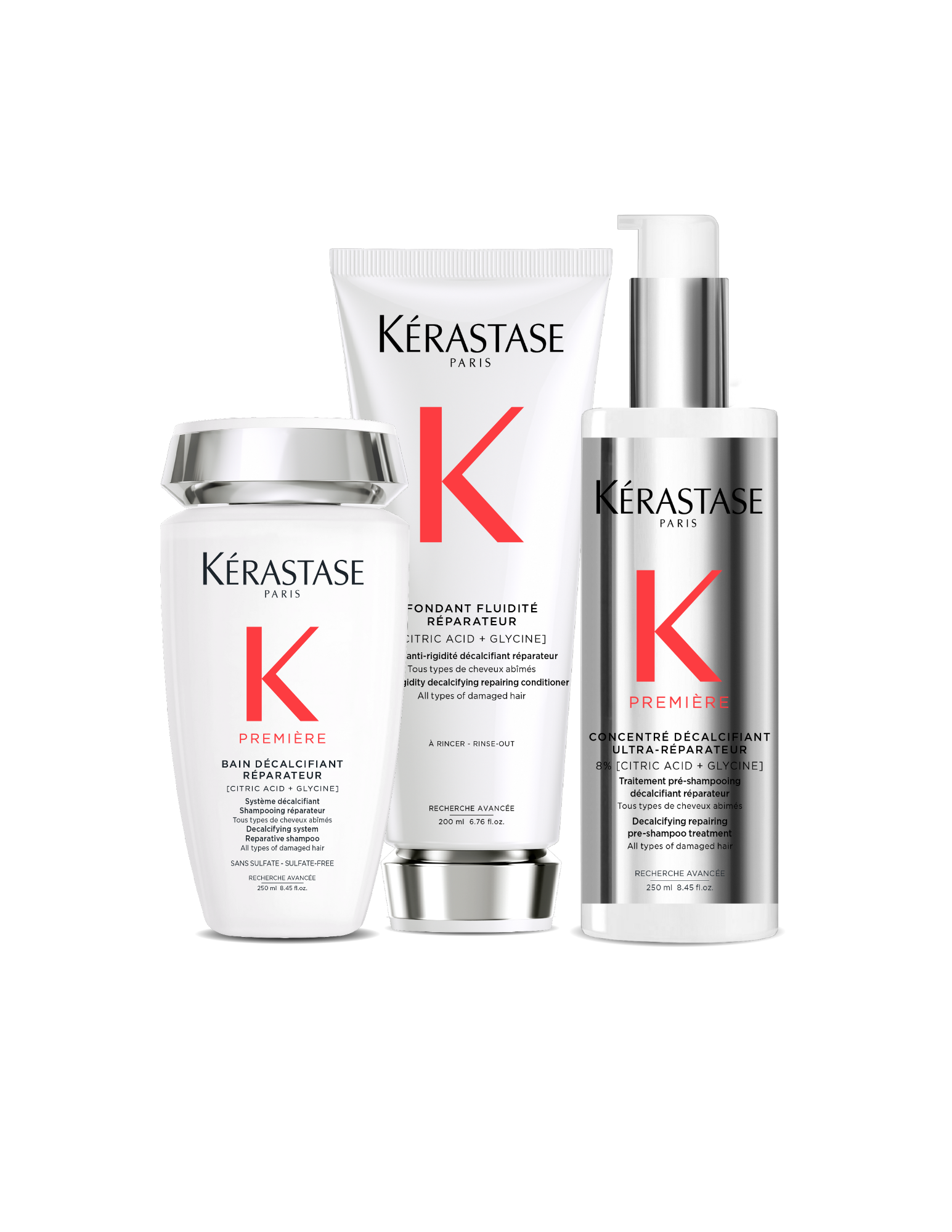 Première : Routine décalcifiante réparatrice pour cheveux fins à mi-épais