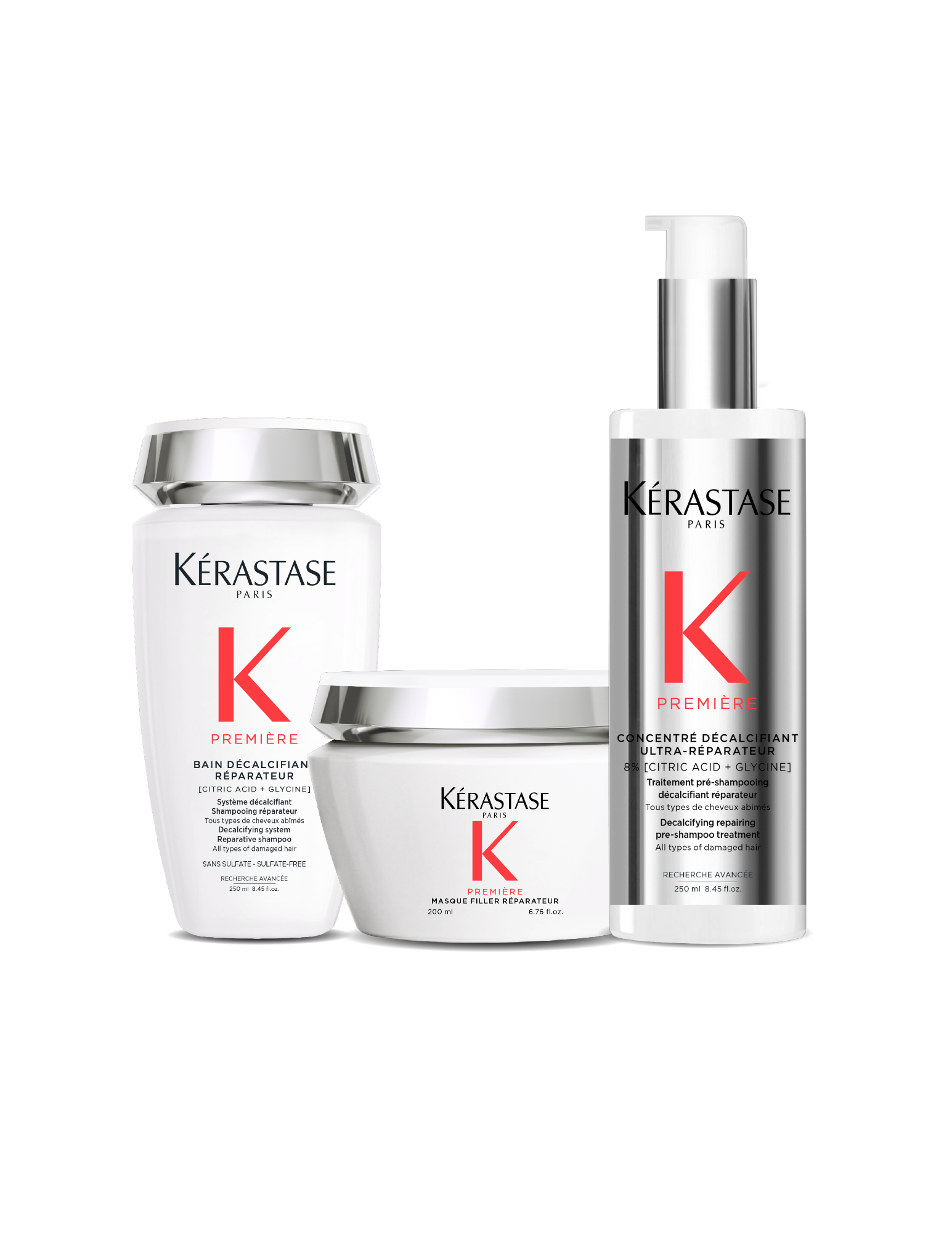 Première : Routine décalcifiante réparatrice pour cheveux mi-épais à épais