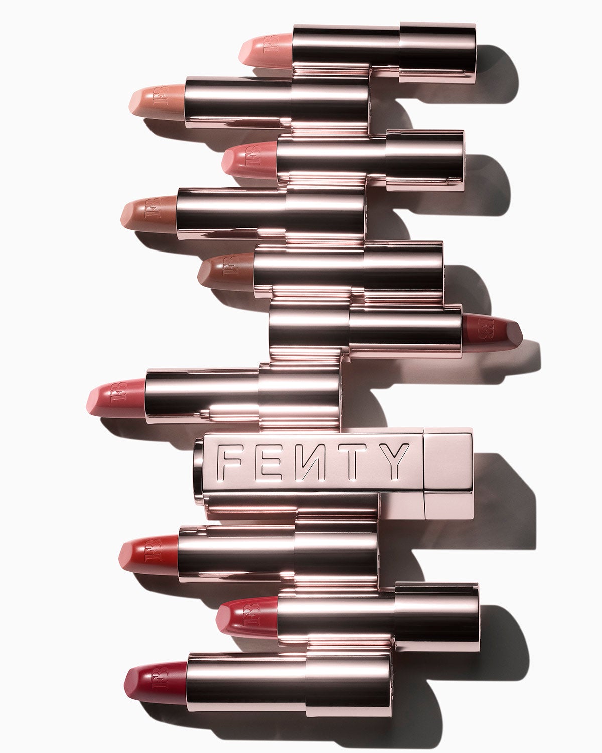 Fenty Icon The Case Engraved Semi-Matte Refillable Lipstick — Metallic Nude Engraved