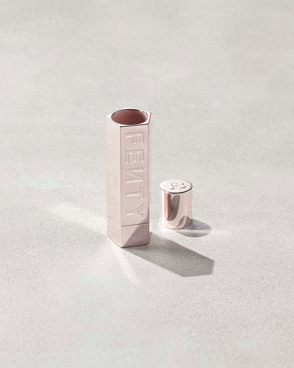 Fenty Icon The Case Engraved Semi-Matte Refillable Lipstick — Metallic Nude Engraved