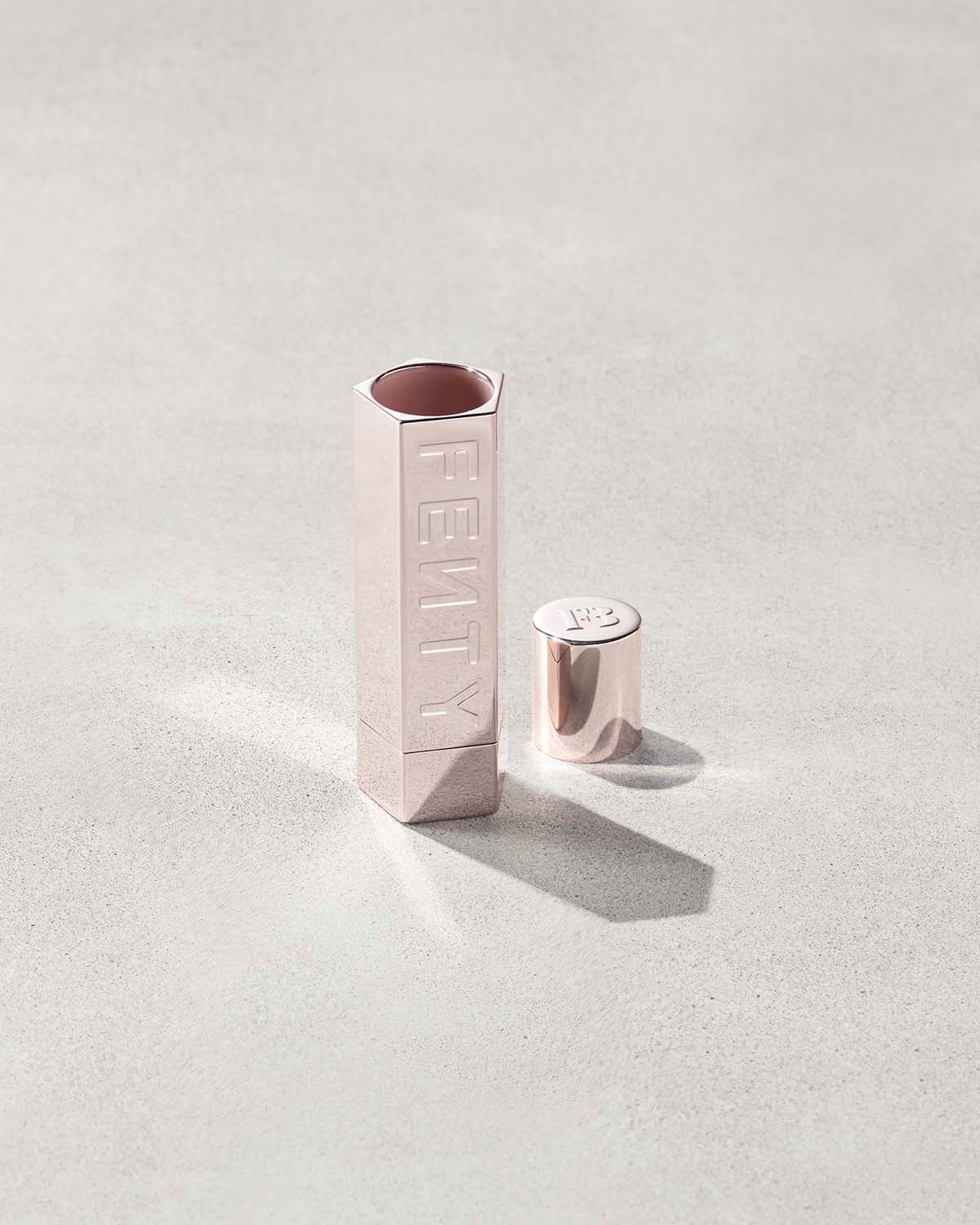 Fenty Icon The Case Engraved Semi-Matte Refillable Lipstick — Metallic Nude Engraved