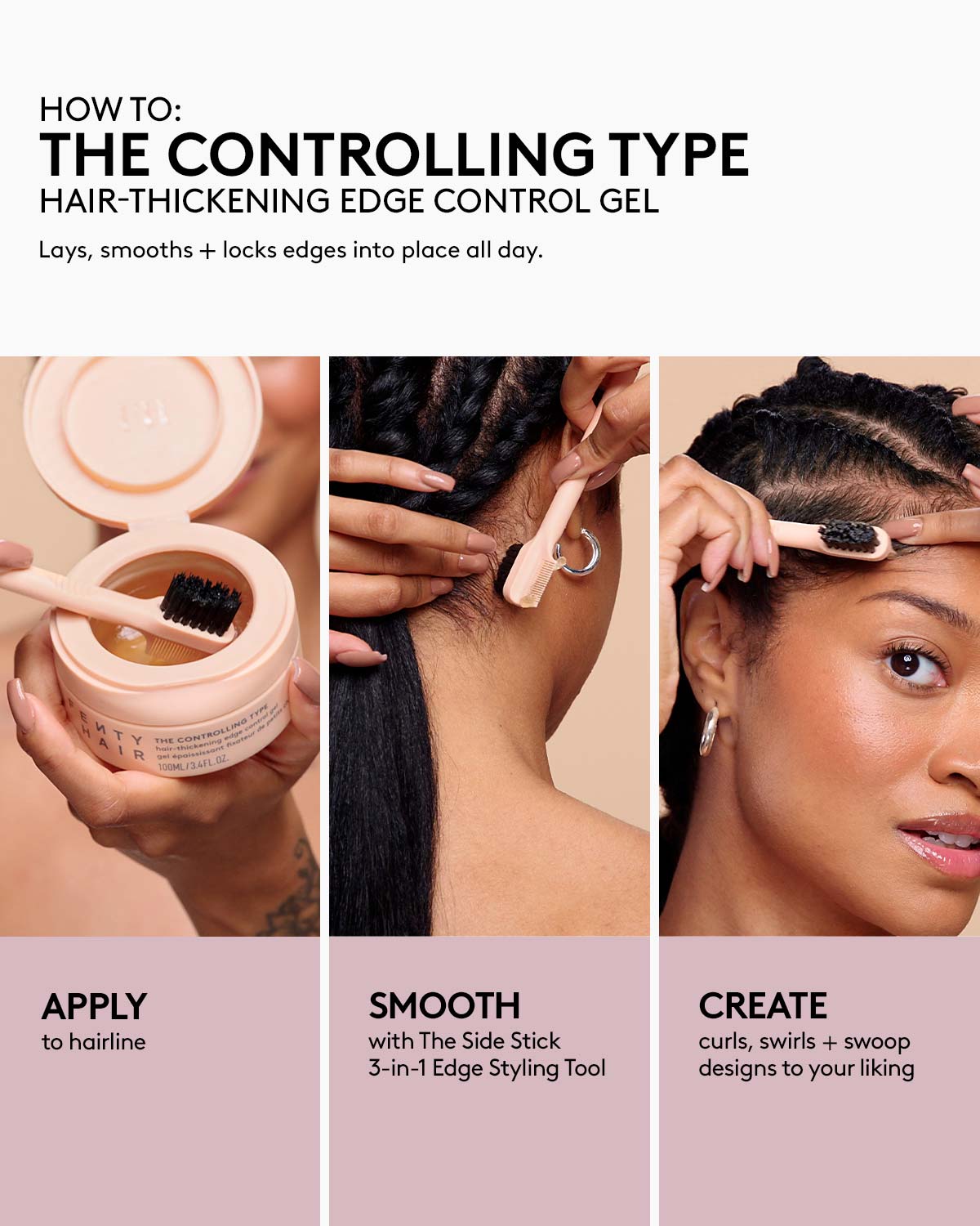 The Controlling Type Hair-Thickening Edge Control Gel + Styling Tool