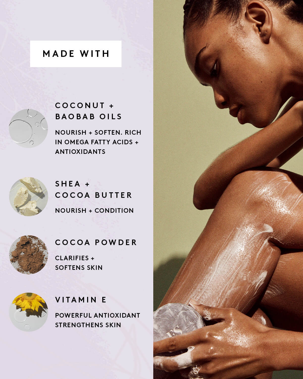 Cocoa Cleans'r All-Over Cleansing Bar + Soap Dish