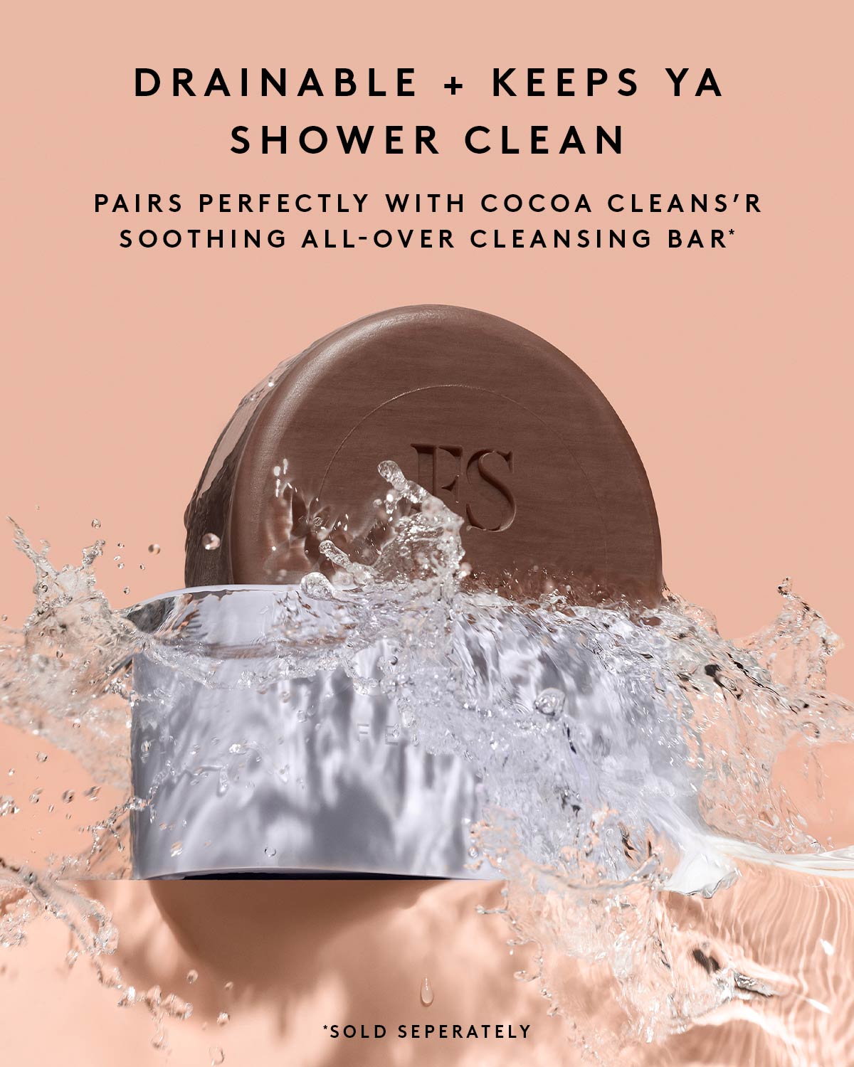 Cocoa Cleans'r All-Over Cleansing Bar + Soap Dish