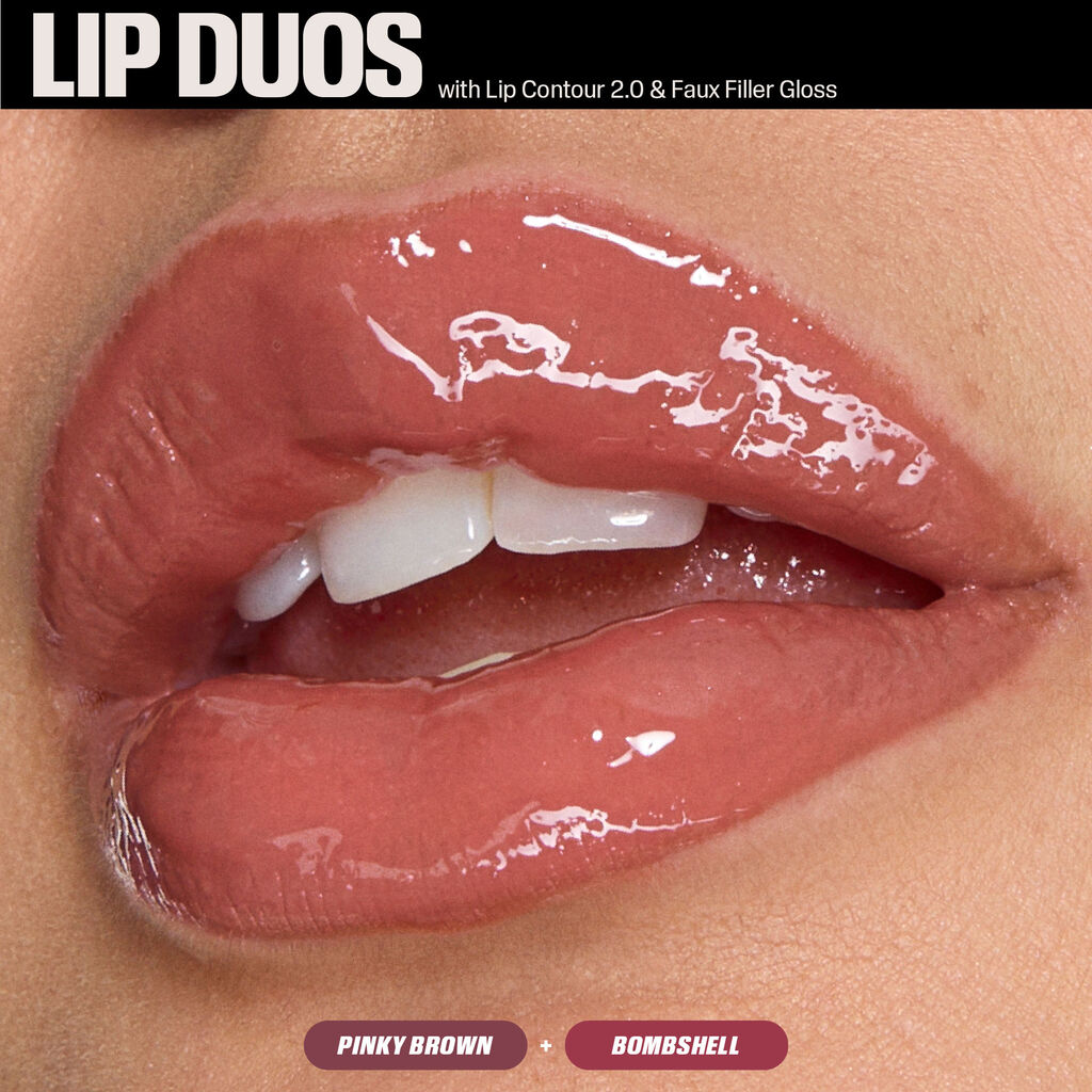 Huda Beauty – Coffret lèvres Pink Kit Juicy Bombshell (Lip Liner Pinky Brown + Rouge à lèvres Bombshell)