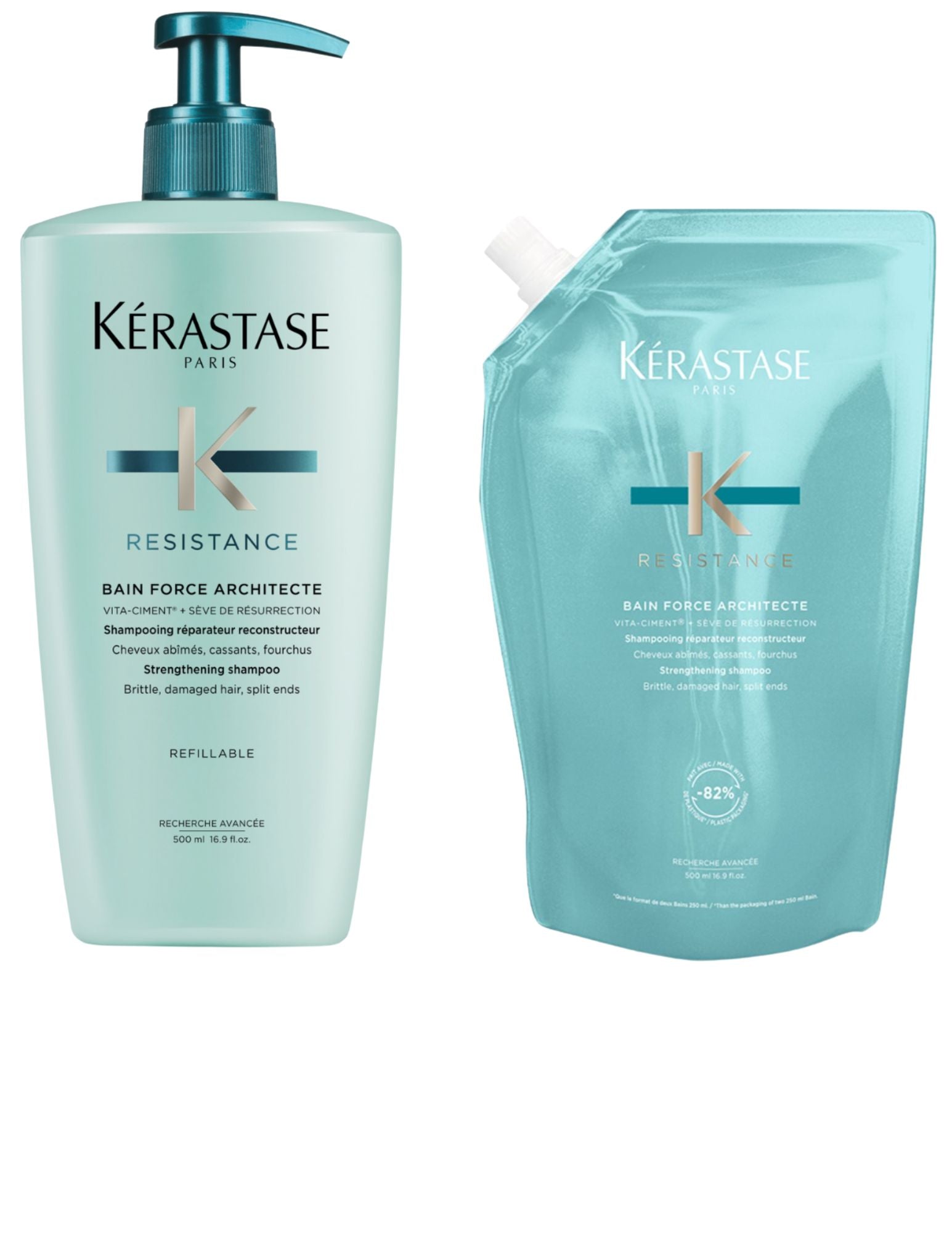 Duo Bain Force Architecte & recharge - Resistance - 500ml