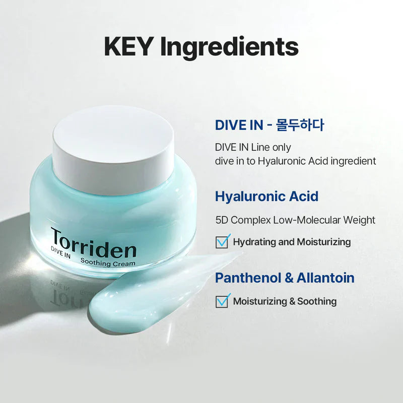 DIVE-IN Low Molecular Hyaluronic Acid Soothing Cream 100ml