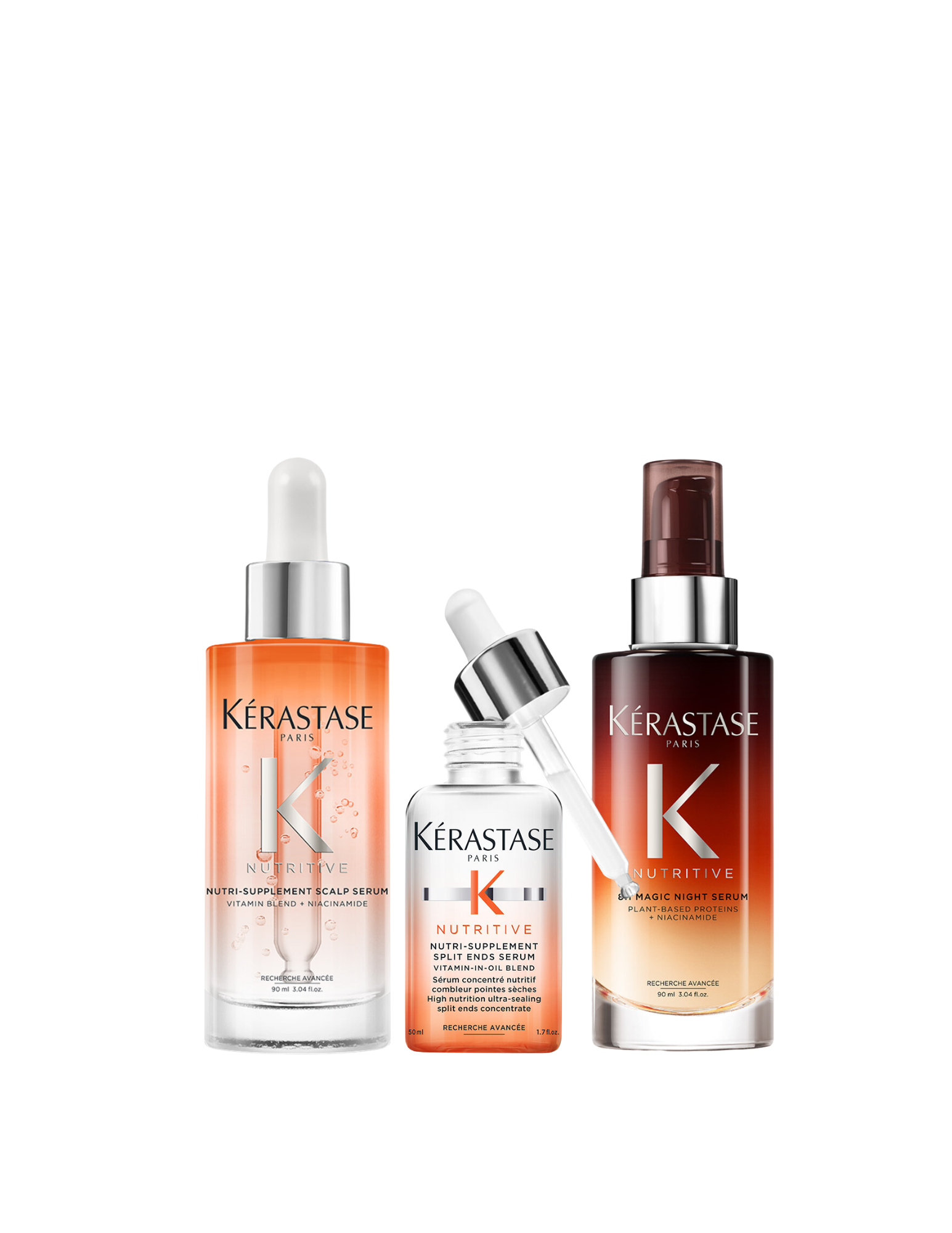 Nutritive : Trio de supers sérums pour cheveux secs