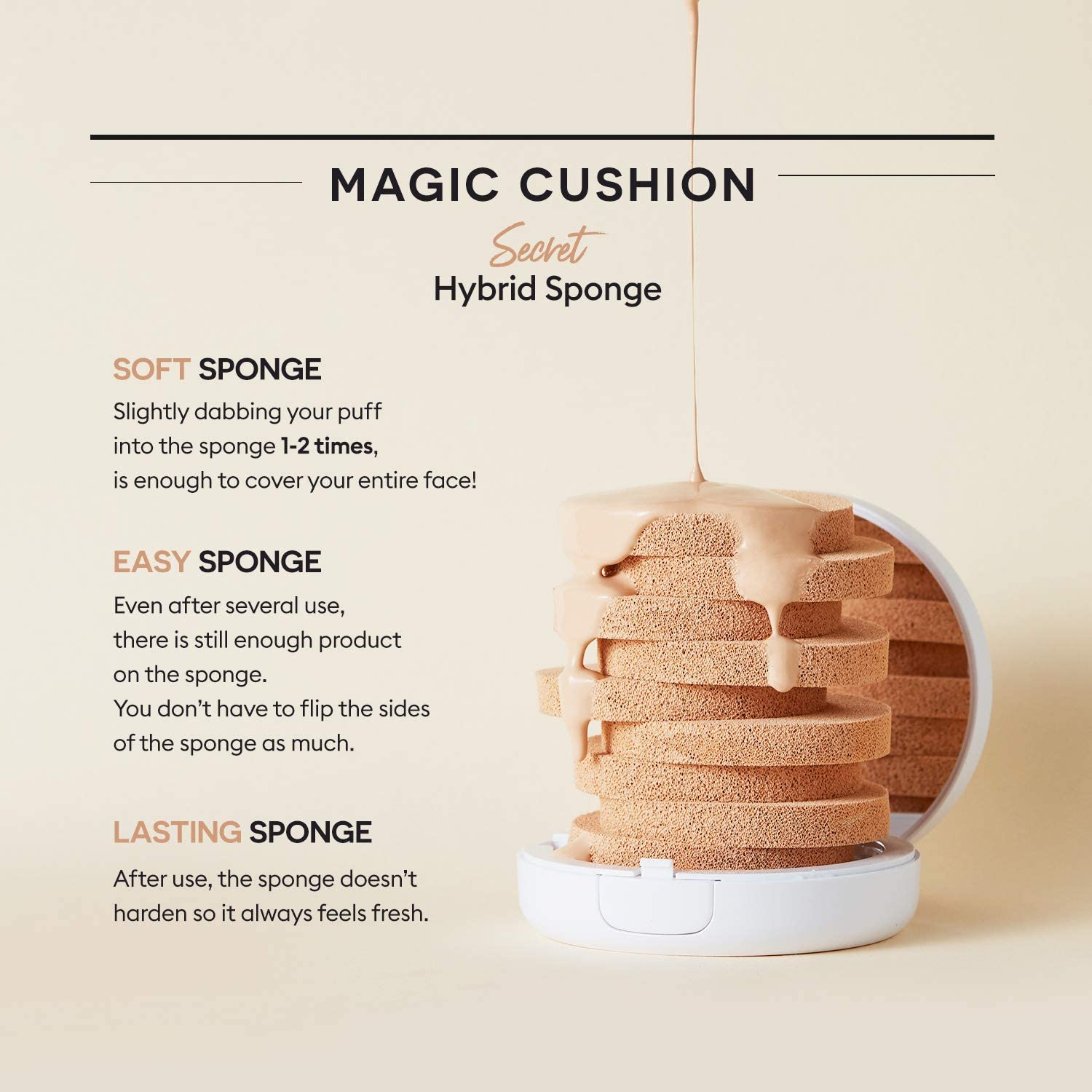 MISSHA Magic Cushion Cover Lasting Foundation SPF50+/PA+++, 21 Light Beige
